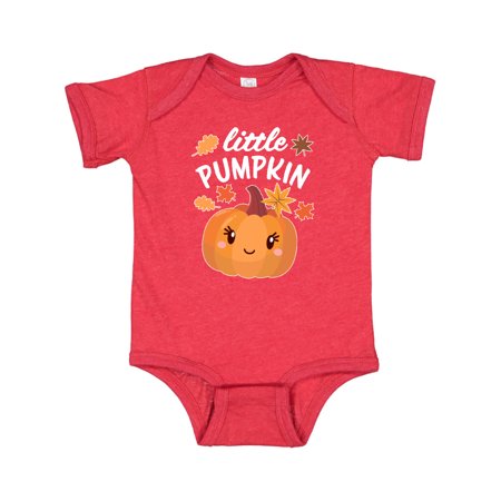 

Inktastic Cute Little Pumpkin with Fall Leaves Gift Baby Boy or Baby Girl Bodysuit