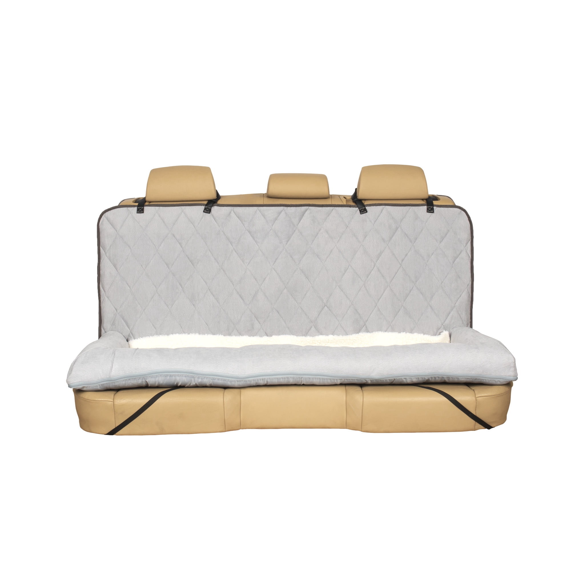 PetSafe Happy Ride Car Dog Bed, Bench Seat,  Pet Comfort Travel, Grey