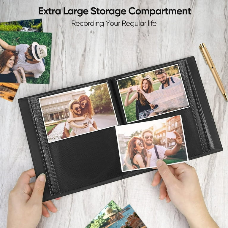 Linen 4x6 Photo Albums, Small Photo Album Holds 200 Pockets, Black Picture  Albums for 4x6 Photos, Slip-in Photo Books for Family Valentine Wedding