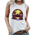 thumbnail image 2 of EQWLJWE Débardeurs Hawaïens pour Femmes, Chemise Hawaïenne Sans Manches pour Femmes Été Décontractée 2024, Blouse Sans Manches Imprimée de Plage Décontractée pour Femmes à Col Rond, Coupe Ajustée, Chandail à Enfiler, 2 of 5