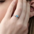 thumbnail image 4 of Gem Stone King 925 Silver and 10K Rose Gold Swiss Blue Topaz and Diamond Ring for Women (0.96 Cttw, Heart Shape 6MM, Gemstone Birthstone, Available in Size 5, 6, 7, 8, 9), 4 of 5
