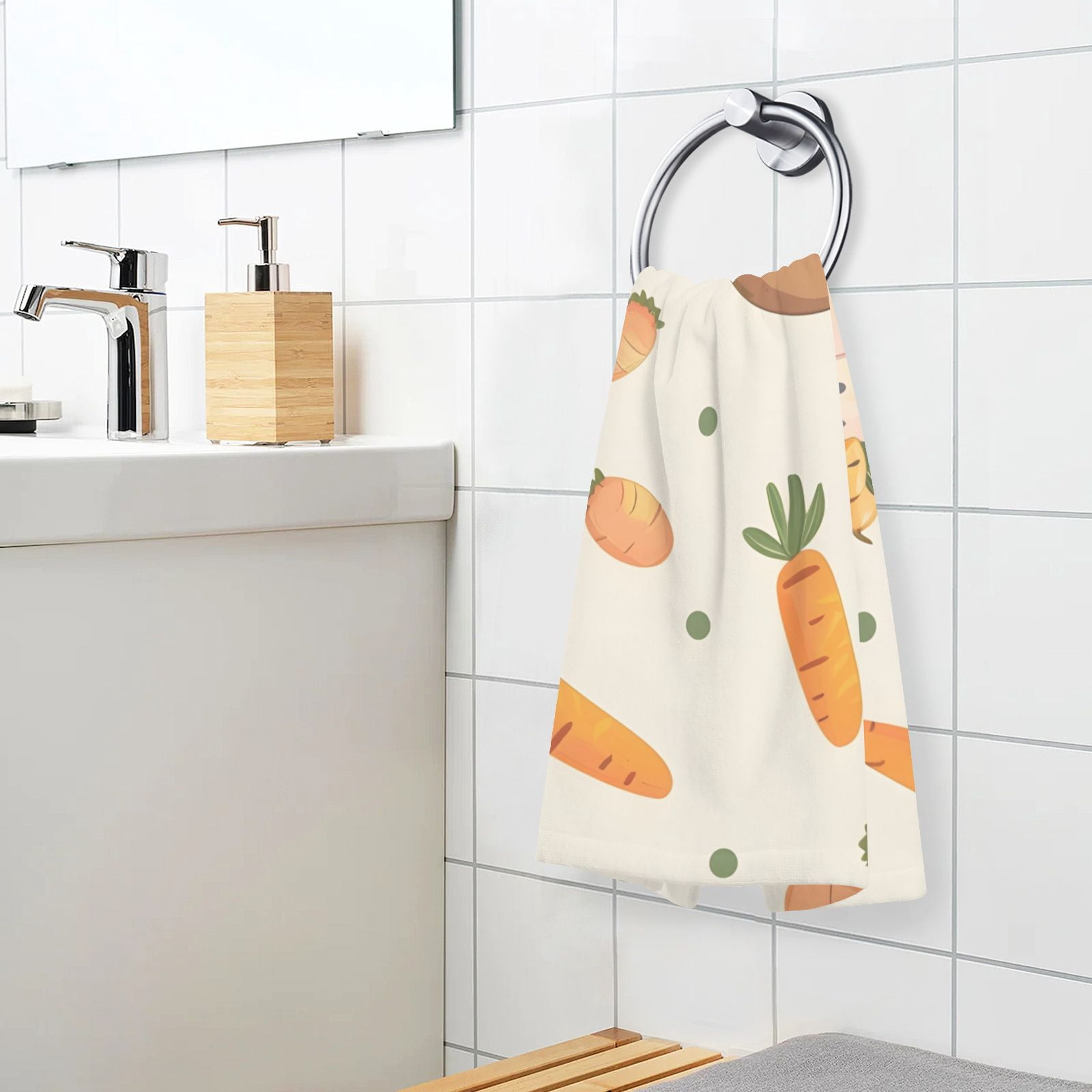 Cake Carrots Hand Towels Cotton Bath Towels Large Face Towels Absorbent for Bathroom 2 Packs