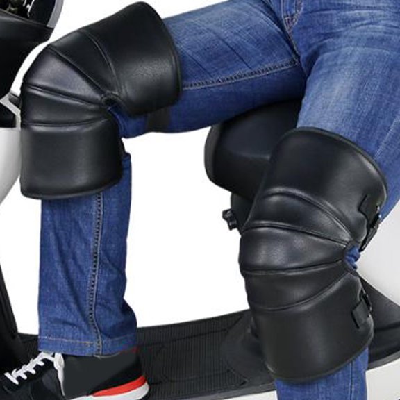FRCOLOR 1 pair Winter Motorcycle Knee Pads Windproof Knee Warmers Electric Bikes Thickened Knee Protection For Cold Weather Riding