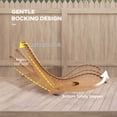 thumbnail image 5 of Outdoor Wooden Rocking Chair Teak Finish S-Shaped Ergonomic Slatted Seat for Patio Porch Garden, 5 of 12