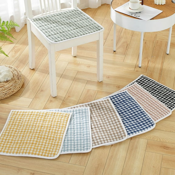 kladzum Outdoor Chair Cushions, Cottons Seat Cushion with Rope, Kitchen Chair Cushion, Chair Pads for Kitchen, Dining Room, Office, Patio Chairs, 15.8x15.8", Green