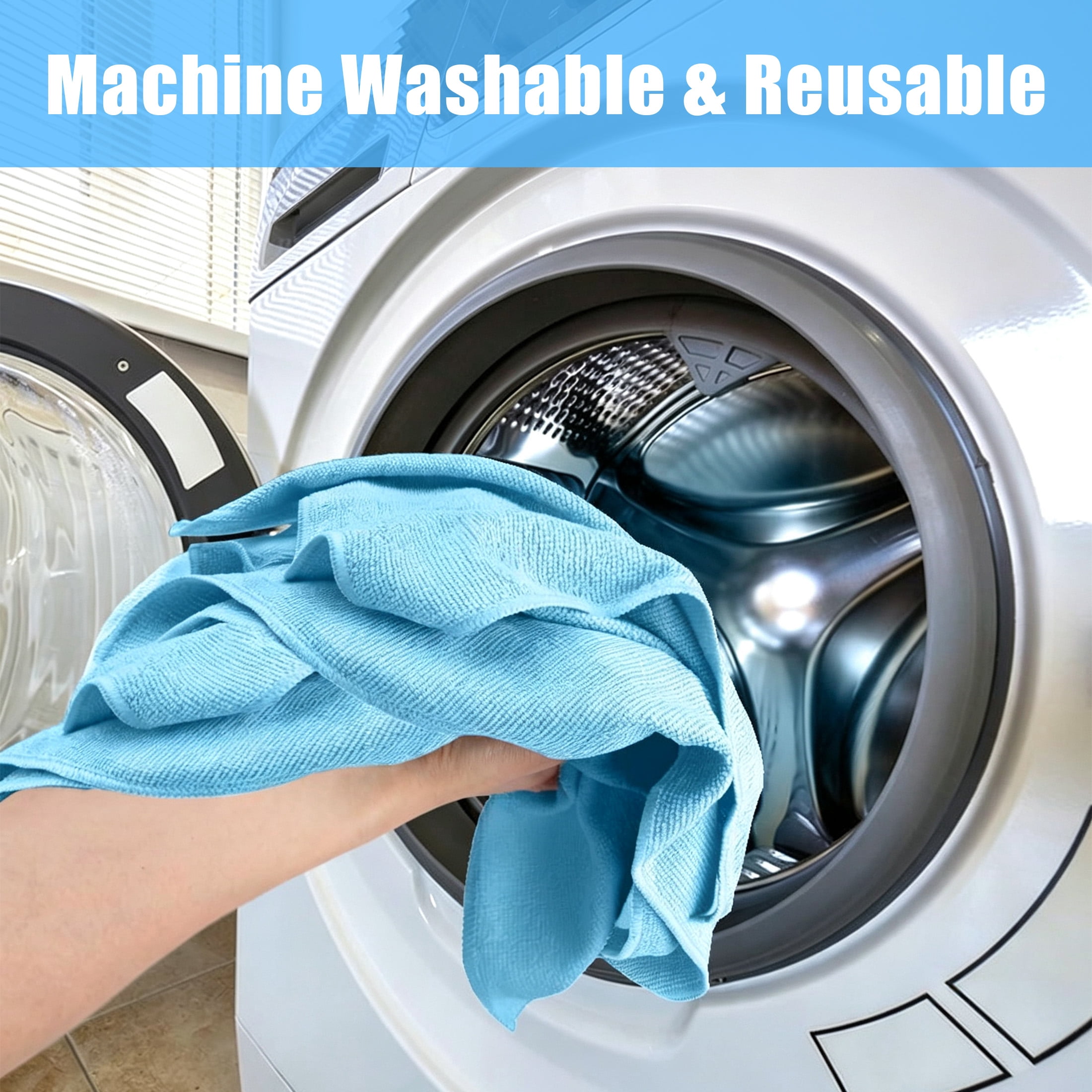 GARITIN Microfiber Cleaning Cloth 12 Pack Reusable Microfiber Towels, 11.8x11.8 Inch Lint Free Cleaning Rags for Kitchen Bathroom Car Household