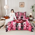 thumbnail image 4 of Feelyou Fashion Valentine's Day Twin Comforter Sets, Love Heart Couple Bedding Set, 2pcs, 4 of 8