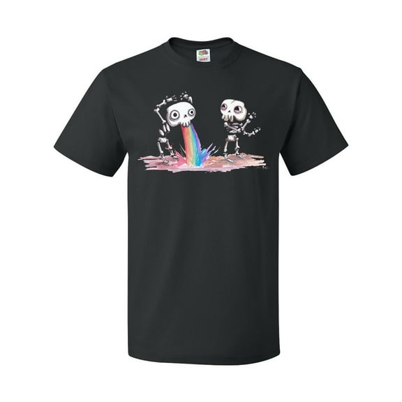 Inktastic Skeleton Pukes Rainbow T-Shirt