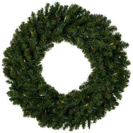 Northlight 30" Pre-Lit Canadian Pine Artificial Xmas Wreath - Multi Lights