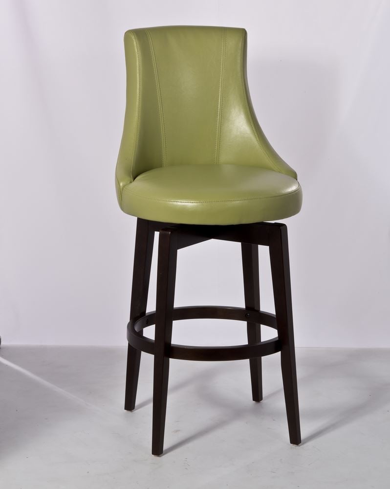 green leather counter height bar stools