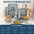 thumbnail image 2 of Granitestone Ceraluxe 20Pcs Ceramic Cookware Set Nonstick, Complete Pots and Pans Set Non Stick with 5 Pc Bakeware Set, Deep Frying Pan Set, & Steamer, Non Toxic, Oven & Dishwasher Safe, Gray, 2 of 8