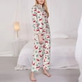 thumbnail image 3 of Salouo Vintage Christmas Reindeer Pattern Women's Pajamas Set Long Sleeve Button Down Sleepwear Soft Pj Lounge Sets for women 2 Piece Pjs Set with Long Pants-Large, 3 of 7