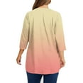 thumbnail image 4 of ZQUUVOU Women's Plus Size Tops Casual Print Round Neck 3/4 Sleeve T-Shirt Orange (XL), 4 of 5