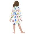 thumbnail image 7 of FORMRS Niños Bathrobe Unisex Hooded Robe Soft Plush Pajamas Sleepwear, Size 2-3T, Blue Retro Triangles, 7 of 7