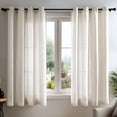 thumbnail image 2 of ZOPZO Soft Linen-Texture Sheer Curtain, 52W x 63L Inch, Beige, No Tiebacks, Light Filtering Window Panel, Set of 2, 2 of 9