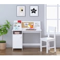 thumbnail image 3 of Study Desk Set, Kid Simple Writing Desk, Wooden Child Desk, Kid Study Table with Chair, Suitable for 3-8 Years Old, Student Learning Computer Workstation and Writing Desk, for Home School, White, 3 of 9
