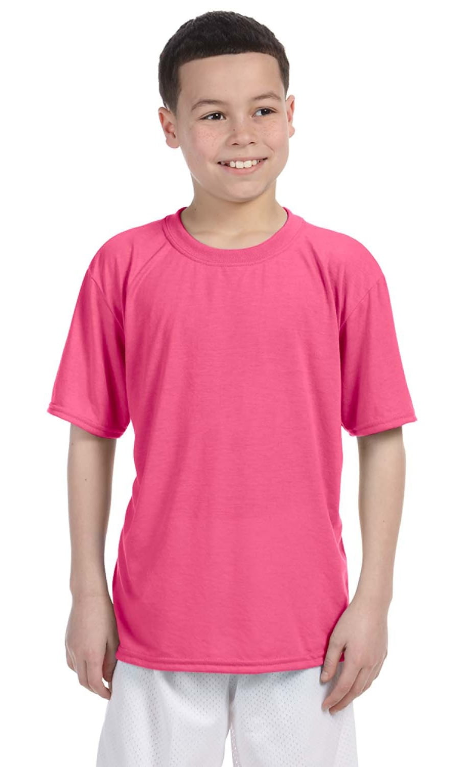 Gildan - The Gildan Youth Performance 5 oz T-Shirt - SAFETY PINK - XL ...