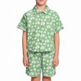thumbnail image 4 of NIPAXO Boys 2-Piece Shorts Set, Short Sleeve Graphic Tee & Shorts, Nautical Viking Style, Breathable Summer Casual Outfit for Kids, 4 of 6