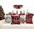 thumbnail image 6 of Red Black Buffalo Plaid Merry Bright Christmas Decorations 18x18 Inch Pillow Covers Winter Snow Set of 4 Xmas Tree Truck Holly Berry Believe Joyful Throw Pillow Cases Cover for Farmhouse, 6 of 6