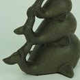 thumbnail image 5 of Figurine Baleine Triple Empilée en Fonte Marron Rouille, 5 of 5