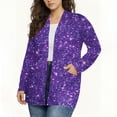 thumbnail image 2 of KIHOUT Women's Printed Cardigan Starry Pattern Pocket Design Relaxed Comfortable Fit, 2 of 5