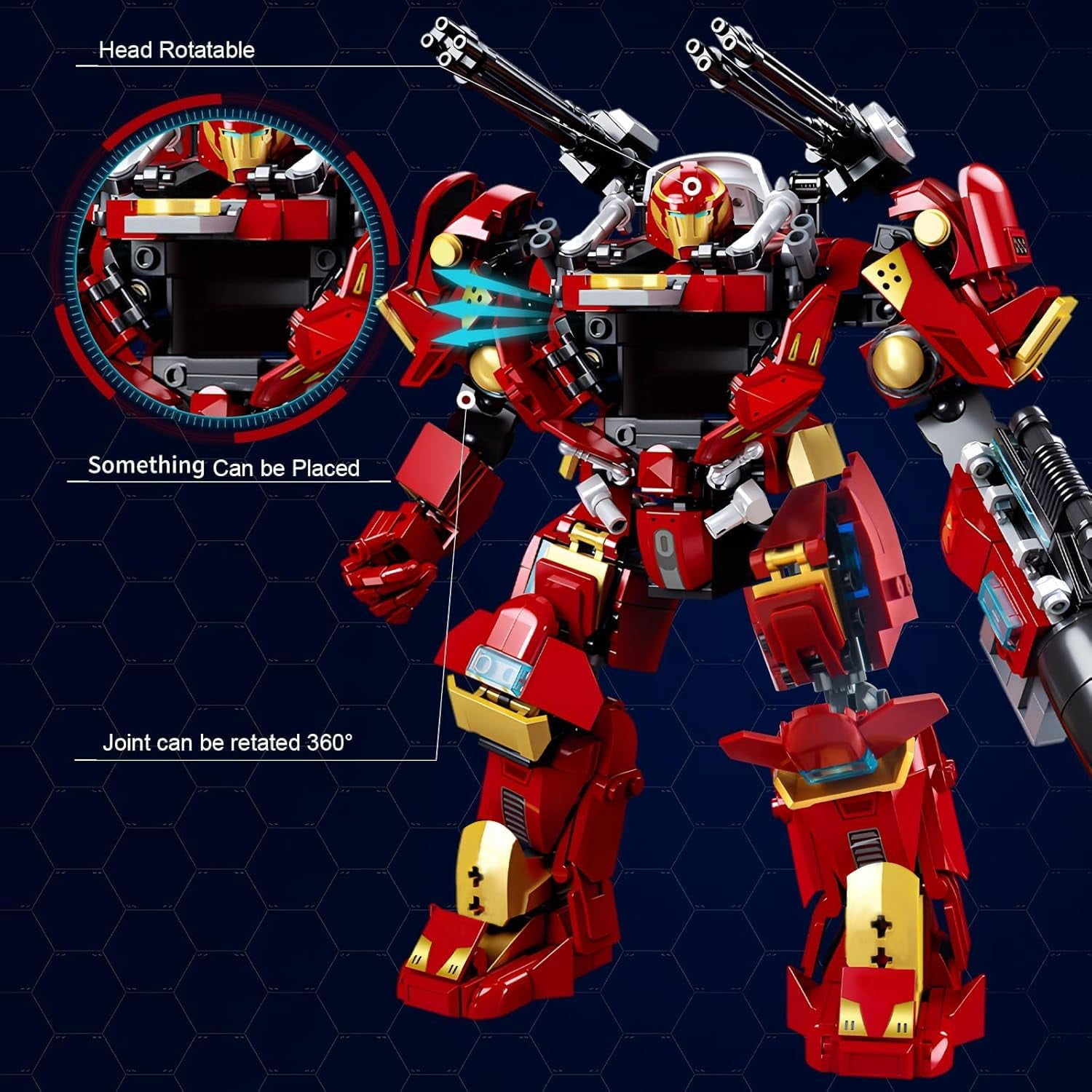 Mech Robot Transforming Building Blocks Set for Adults, City Warrior Justice Hero Soldier Mech Model Building Kit, Cool Creative Robots Toys Gift for Teens 14+, 588 Pieces