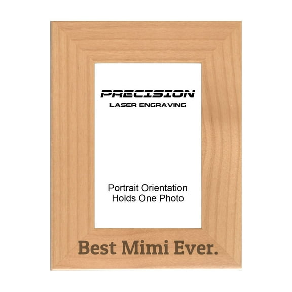PrecisionNC Mimi Frames Best Mimi Ever Engraved Natural Wood Picture Frame Gift from Grandchild 4x6 Portrait