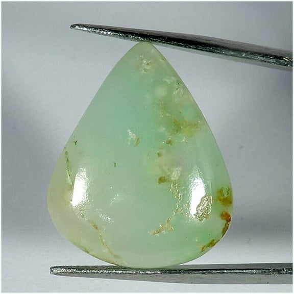 23.75Cts Natural Soft Green Chrysoprase Pear Shape Cabochon African Gemstone