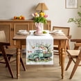 thumbnail image 3 of Easter Egg Table Runner 48 Inches Long for Kitchen Dining, Green Truck Butterfly Idyllic Tree Leaves Dresser Scarf Farmhouse, Dining Table Decorations for Wedding/Parties, 13 x 48 In, 3 of 8