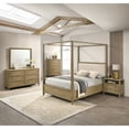thumbnail image 5 of Miekor Furniture 1pc Rustic Charm Queen Canopy Bed Clean-lined Frame Natural Wood Finish Bedroom Furniture MK9348, 5 of 6