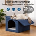 thumbnail image 4 of Cat House, Foldable Cat Bed for Outdoor, Cat Tent with Removable Soft Cushion ,Shelter for Cats Dogs ,17 x 13 x17 inches, Blue, 4 of 7