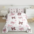 thumbnail image 2 of jejeloiu Cheetah Pattern Bow Queen Comforter Set,Cute Ribbon Bow Tie Bedding Comforter Set For Girl Teens Reversible 3 Pieces, 2 of 8