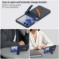 thumbnail image 2 of Allytechgroup Case for Samsung Galaxy Z Flip 5, Shockproof Rigid Plastic Flip Cover with Card Slot, Built-in Kickstand Anti-Scratch & Drop Protection Foldable Phone Accessory for Women Men, Darkblue, 2 of 7