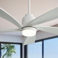 thumbnail image 3 of Witaxima 52 Inch Smart Ceiling Fan with Remote, Dimmable LED Light Kit, 5 Wood Blades, DC Motor, Reversible for Indoor Use, White, 3 of 10