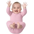 thumbnail image 3 of COUVER Long Sleeve Ribbed Cotton Sleeper Layette Pink (Infant), 3 of 4