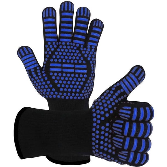 BBQ Gloves Fireproof Heat Resistant Oven Mitts Silicone Non-Slip Kitchen Grilling Gloves Barbecue ,Easy to Use