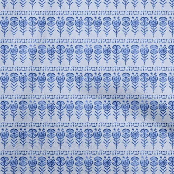 oneOone Polyester Spandex Light Blue Fabric Asian Block Fabric For Sewing Printed Craft Fabric By The Yard 56 Inch Wide