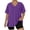 Purple, variant on Purcolt Womens Plus Size Summer Tops Side Slit Short Sleeve V Neck T Shirts Casual Loose Tunic Tops Solid Color Tees Blouses L-5XL