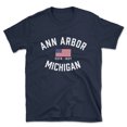 thumbnail image 1 of Ann Arbor Michigan Patriot Men's Cotton T-Shirt, 1 of 1