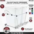 Double Pull Out for Under Kitchen 35 Qt 12 Gal Garbage