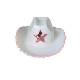 Anvazise Cowboy Hat Solid Color Wild Unisex Anti-pilling Comfortable Costume Party Accessories Felt Roll Up Brim Cowgirl Hat for Outdoor, Adult Unisex