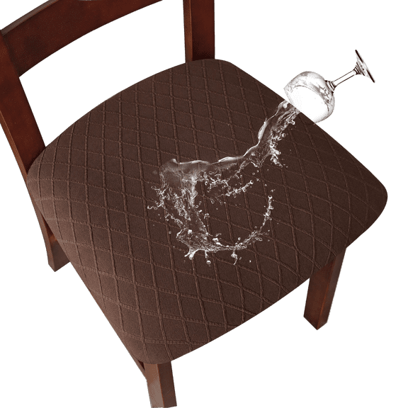 1PC Stretch Chair Seat Covers with Elastic Ties,Waterproof Dining Room PU Leather Chair Cover Seats,Removable Washable Chair Protector Seat Cushion Slipcovers for Home,Kitchen - I