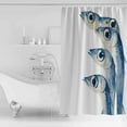 thumbnail image 4 of Small Stall Shower Curtain 36x72 Inch Narrow Half Size Blue Fish Bath Curtains Bathroom Decor Coastal Ocean Animal Watercolor White Waterproof Fabric Shower Curtain Set with Hooks 36 Inch, 4 of 6
