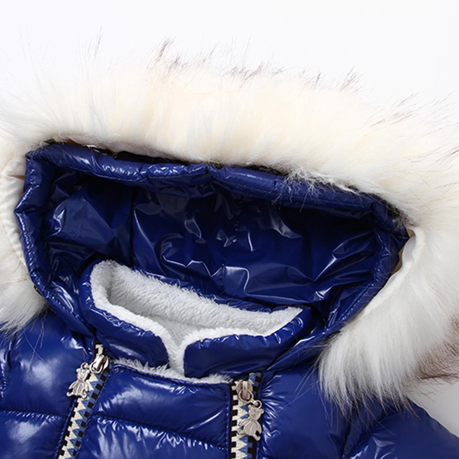 Mikilon Baby Boys Hooded Romper Winter Clothing Set Snowsuit With Gloves and Booties Jumpsuit Outfits Infant Onesies Girls 6-9 Months Blue on Sale
