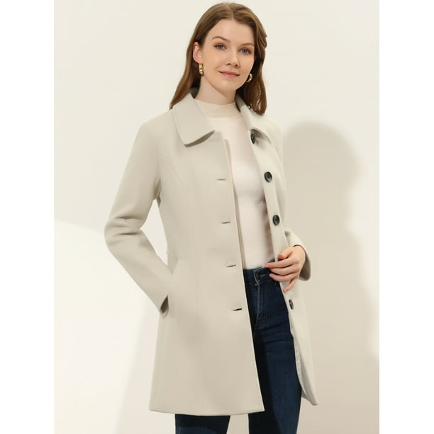 Abrigo de invierno para mujer Cuello de piel sintética Abrigo