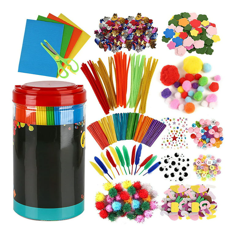 Arts & Crafts Supplies Kit for Kids Boys Girls All in One DIY Crafting Supplies Christmas Craft for School Kindergarten Homeschool, Size: EVA, Other