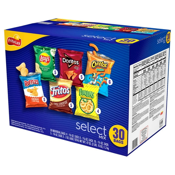 Frito Lay Snacks Select Mix Variety 47 Oz 30 Count