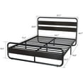 thumbnail image 7 of Allewie Full Size Metal Platform Bed Frame with Wooden Headboard & Footboard, Black, 7 of 7