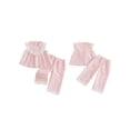 thumbnail image 2 of Loicainy Toddler Baby Girl Summer Outfits 6 12 18 24 Months 2T 3T 4T Sleeveless Bow Front Tank Tops Pants Set Clothes, 2 of 9