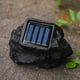 thumbnail image 2 of Juego de 2 luces solares LED de piedra sintética para exteriores para caminos, jardines y paisajismo, color negro, 2 of 5